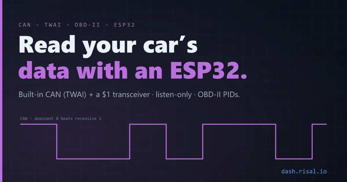 Read your car’s data with an ESP32 — CAN bus & OBD-II