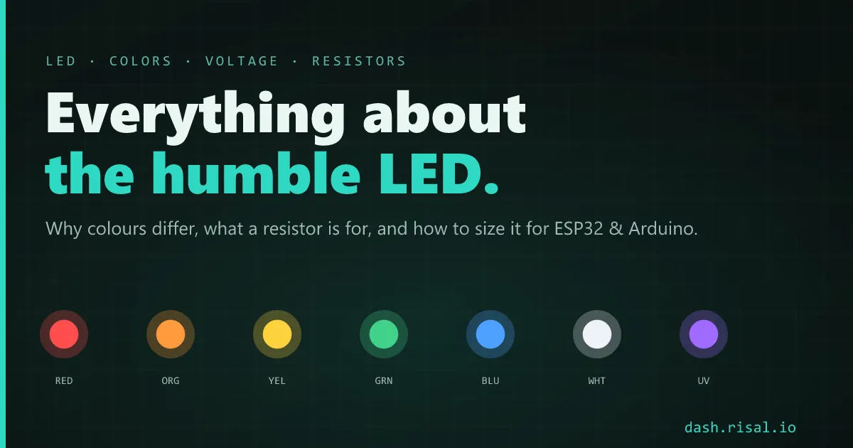 Everything about LEDs — colours, forward voltage & the resistor